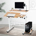 Computer Table On Wheels Twin Laptop Office Home Desk - Light Wood